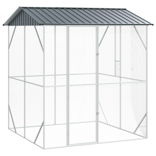 vidaXL Jaula para Aves Gris antracita 215 x 208 x 247 cm