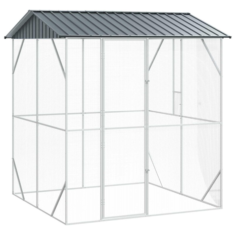 vidaXL Jaula para Aves Gris antracita 215 x 208 x 247 cm