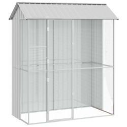 vidaXL Jaula para Aves Gris 215 x 110 x 247 cm Acero Galvanizado