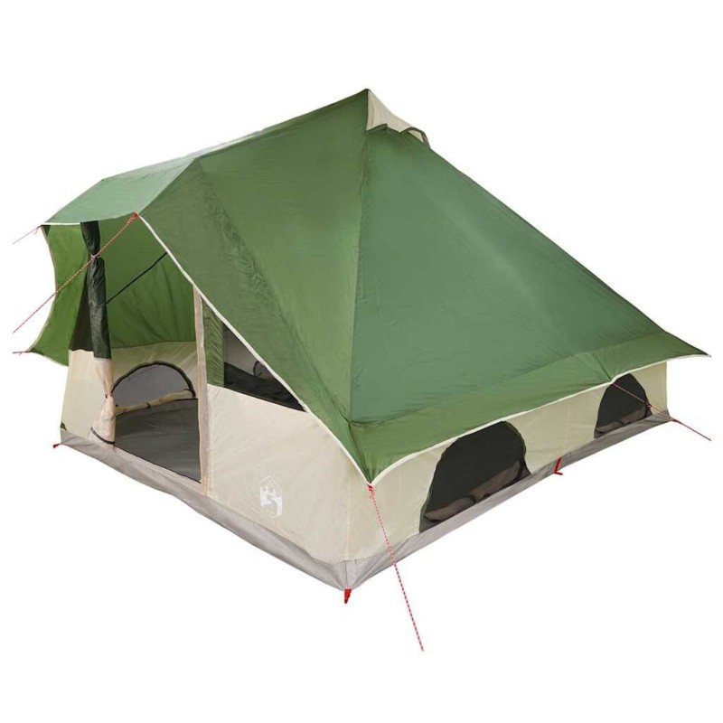 vidaXL Carpa Tipi 8 persona Verde tafetán