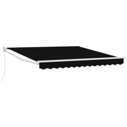 vidaXL Toldo retráctil Negro 350 x 250 cm 100% Poliéster y Aluminio