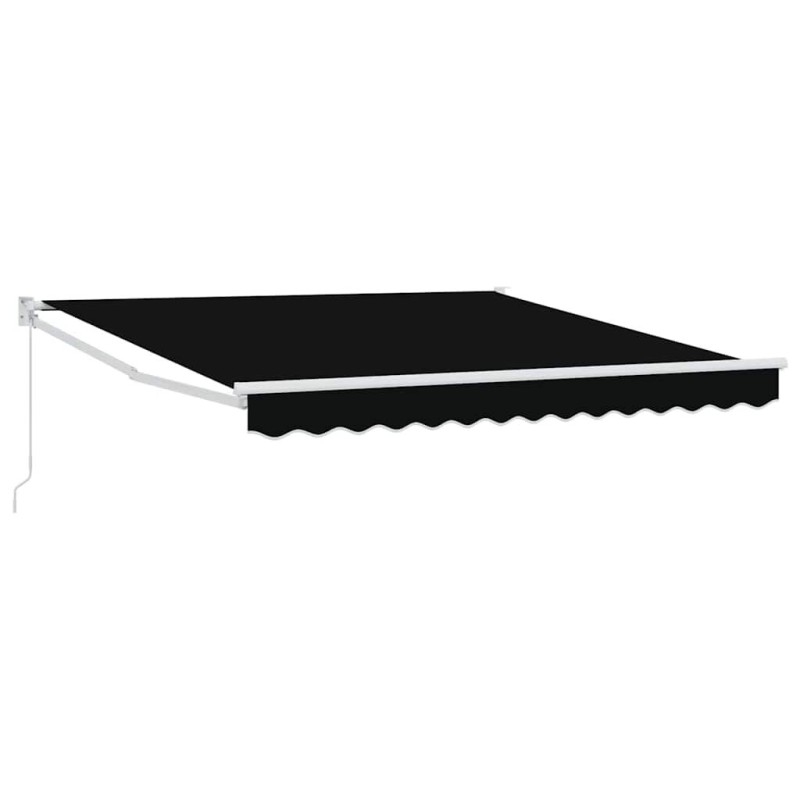 vidaXL Toldo retráctil Negro 350 x 250 cm 100% Poliéster y Aluminio