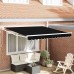 vidaXL Toldo retráctil Negro 350 x 250 cm 100% Poliéster y Aluminio