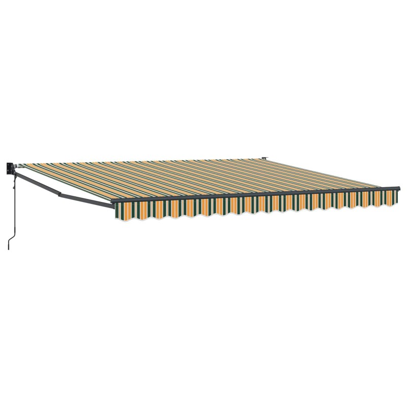 vidaXL Toldo retráctil Verde y blanco 400 x 350 cm Poliéster