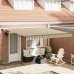 vidaXL Toldo retráctil Verde y blanco 400 x 350 cm Poliéster