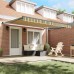 vidaXL Toldo retráctil Verde y blanco 400 x 350 cm Poliéster