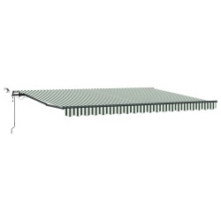 vidaXL Toldo retráctil Verde y blanco 450 x 350 cm Poliéster