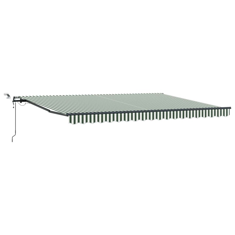 vidaXL Toldo retráctil Verde y blanco 450 x 350 cm Poliéster