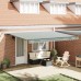 vidaXL Toldo retráctil Verde y blanco 450 x 350 cm Poliéster