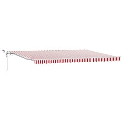vidaXL Toldo retráctil Rojo y blanco 500 x 300 cm Poliéster