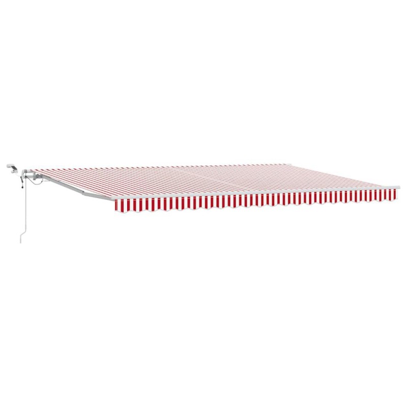 vidaXL Toldo retráctil Rojo y blanco 500 x 300 cm Poliéster