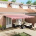 vidaXL Toldo retráctil Rojo y blanco 500 x 300 cm Poliéster