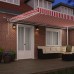 vidaXL Toldo retráctil Rojo y blanco 500 x 300 cm Poliéster