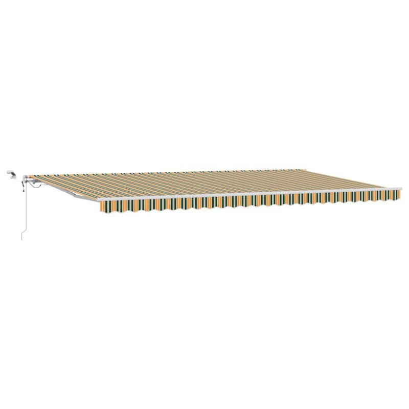 vidaXL Toldo retráctil Verde y amarillo 600 x 300 cm Poliéster