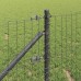 vidaXL Poste de cerca con punta para el suelo 7 uds. Gris