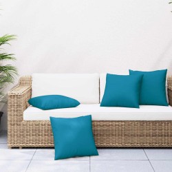vidaXL Cojines para sofá, 4 unidades, color azul, 60x60 cm, tela