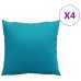 vidaXL Cojines para sofá, 4 unidades, color azul, 60x60 cm, tela