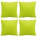 vidaXL Cojines para sofá, 4 unidades, verde brillante, 60x60 cm, tela