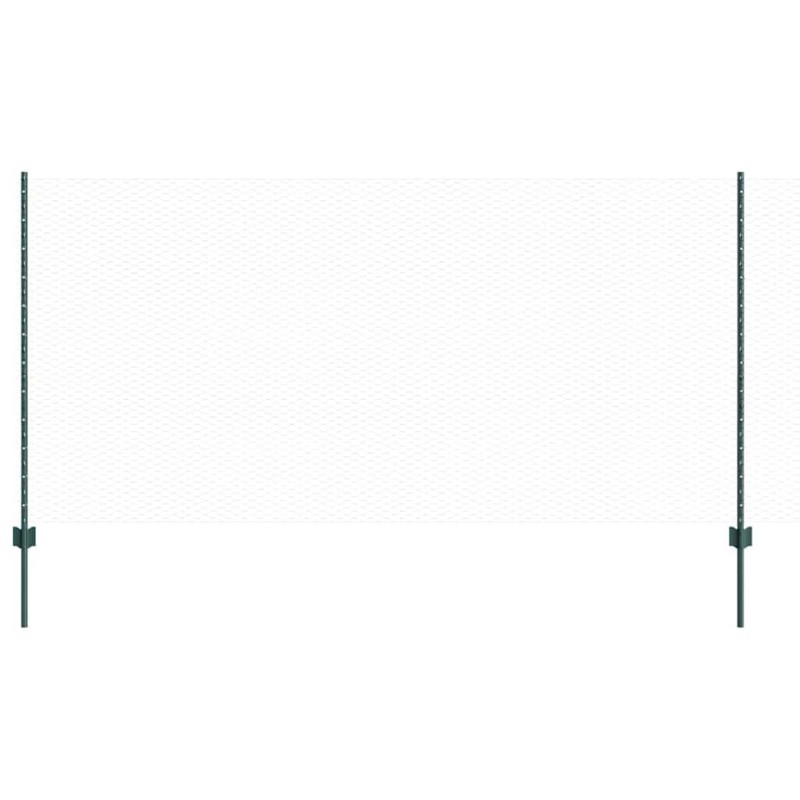 vidaXL Valla hexagonal con poste 25 x 1,2 m Acero recubierto de PVC