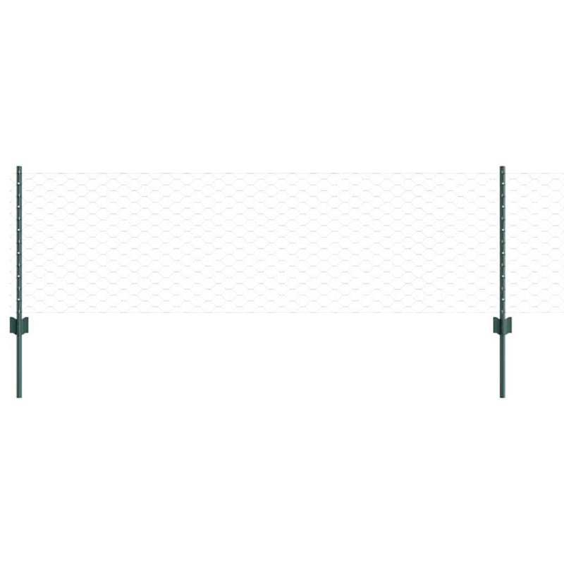 vidaXL Valla hexagonal con poste 50 x 0,6 m Acero recubierto de PVC