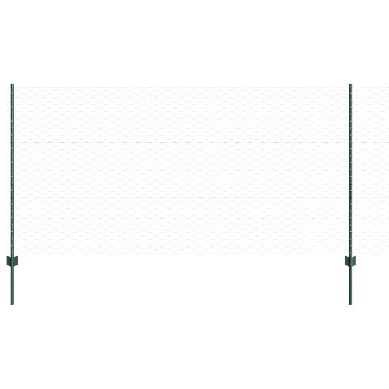 vidaXL Valla hexagonal con poste 50 x 1,2 m Acero recubierto de PVC