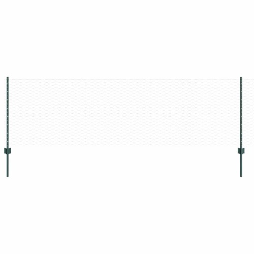 vidaXL Valla hexagonal con poste 100 x 0,8 m Acero recubierto de PVC