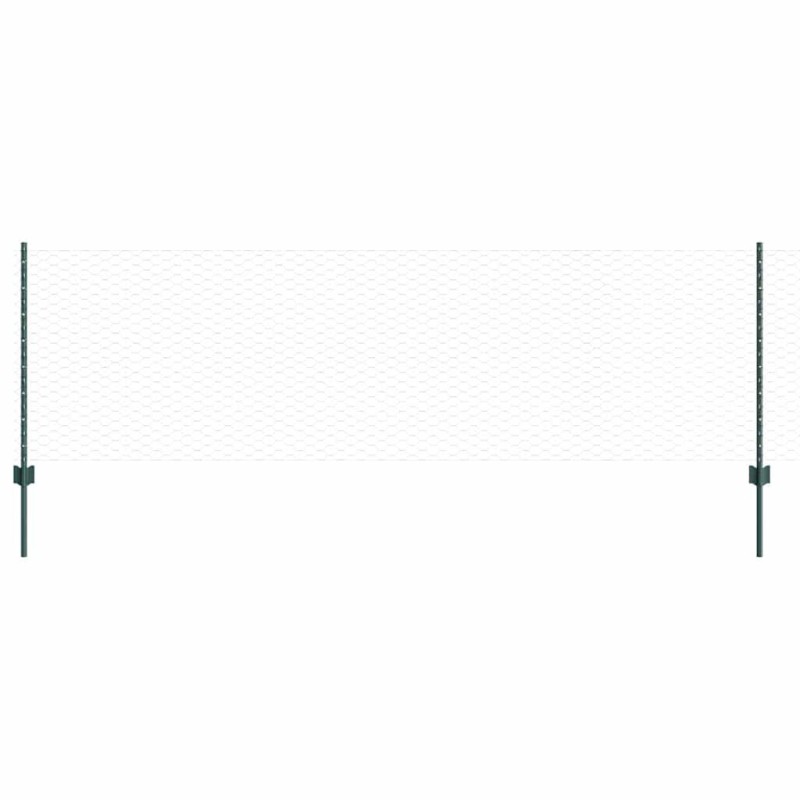 vidaXL Valla hexagonal con poste 100 x 0,8 m Acero recubierto de PVC