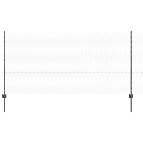 vidaXL Valla hexagonal con poste 10 x 1,2 m Acero recubierto de PVC