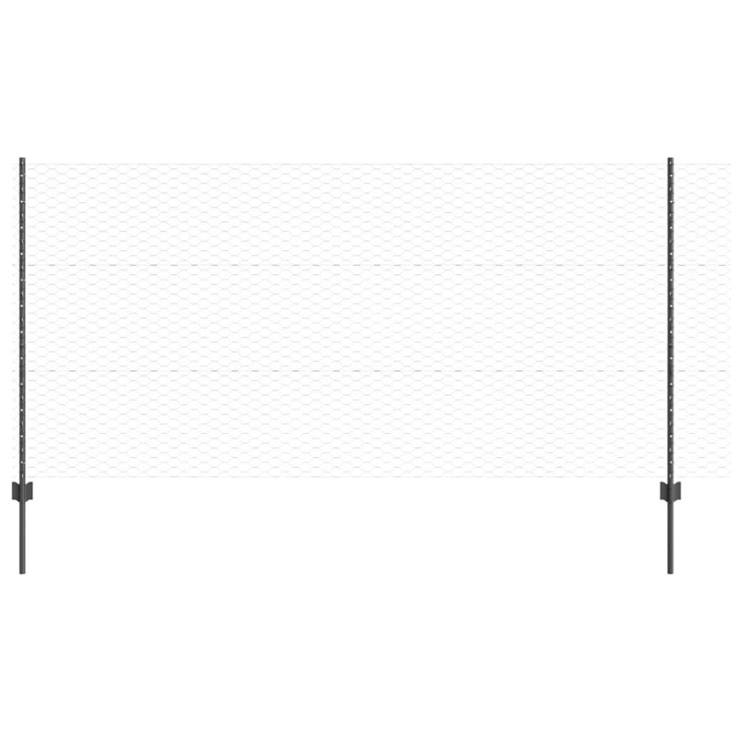 vidaXL Valla hexagonal con poste 10 x 1,2 m Acero recubierto de PVC