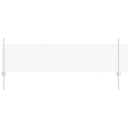 vidaXL Valla hexagonal con poste 10 x 0,5 m Acero Galvanizado Plateado