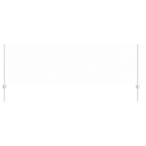 vidaXL Valla hexagonal con poste 25 x 0,8 m Acero Galvanizado Plateado