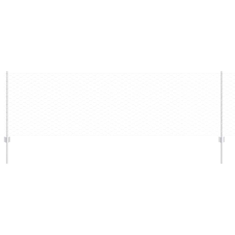 vidaXL Valla hexagonal con poste 25 x 0,8 m Acero Galvanizado Plateado