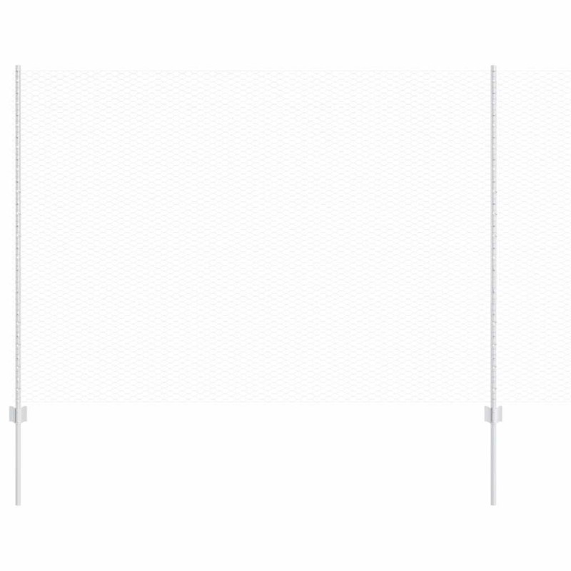 vidaXL Valla hexagonal con poste 25 x 1,6 m Acero Galvanizado Plateado