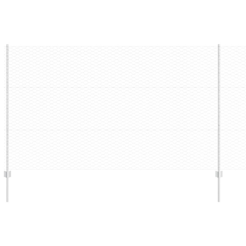 vidaXL Valla hexagonal con poste 50 x 1,4 m Acero Galvanizado Plateado