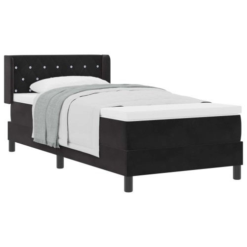 vidaXL Cama tipo Box Spring con cabecera Negro 200 x 100 cm Terciopelo