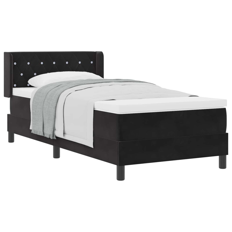 vidaXL Cama tipo Box Spring con cabecera Negro 200 x 100 cm Terciopelo
