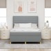 vidaXL Cama tipo Box Spring con colchón Gris Claro 160 x 200 cm tela