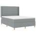vidaXL Cama tipo Box Spring con colchón Gris Claro 160 x 200 cm tela