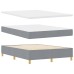 vidaXL Cama tipo Box Spring con colchón Gris Claro 160 x 200 cm tela