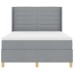 vidaXL Cama tipo Box Spring con colchón Gris Claro 160 x 200 cm tela