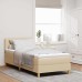 vidaXL Cama Box Spring LED con tiras LED Crema 100 x 200 cm tela