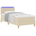 vidaXL Cama Box Spring LED con tiras LED Crema 100 x 200 cm tela