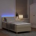 vidaXL Cama Box Spring LED con tiras LED Crema 100 x 200 cm tela