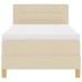 vidaXL Cama Box Spring LED con tiras LED Crema 100 x 200 cm tela