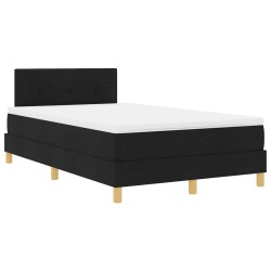 vidaXL Cama Box Spring LED con tiras LED Negro 120 x 200 cm tela
