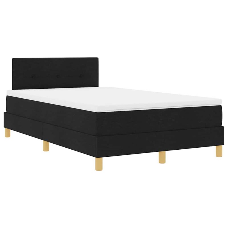 vidaXL Cama Box Spring LED con tiras LED Negro 120 x 200 cm tela