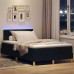vidaXL Cama Box Spring LED con tiras LED Negro 120 x 200 cm tela
