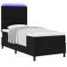 vidaXL Cama tipo Box Spring con tiras LED Negro 100 x 200 cm tela