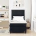 vidaXL Cama tipo Box Spring con tiras LED Negro 100 x 200 cm tela
