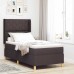 vidaXL Cama tipo Box Spring con tiras LED Marrón 100 x 200 cm tela
